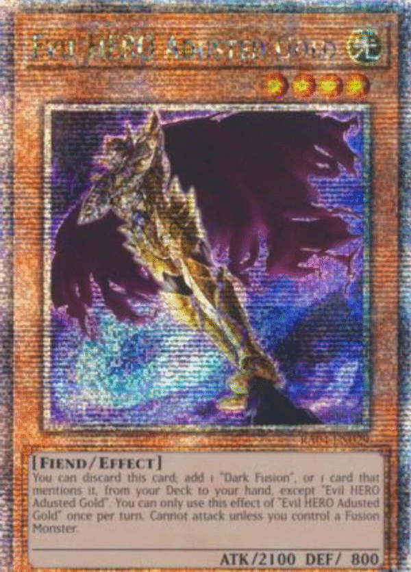 Evil HERO Adusted Gold - RA04-EN029 - Quarter Century Secret Rare 1st Edition