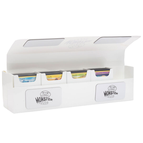 Caja Monster magnética Deca de 10 barajas con compartimentos extraíbles - Blanca