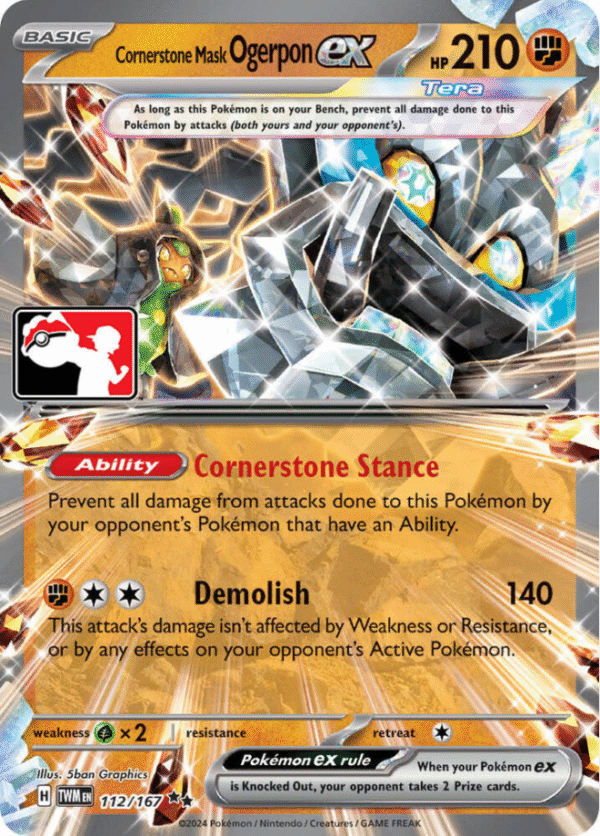 Ogerpon Mascara cimiento ex - Prize Pack Series Cards - 112/167 / Double Rare (español)