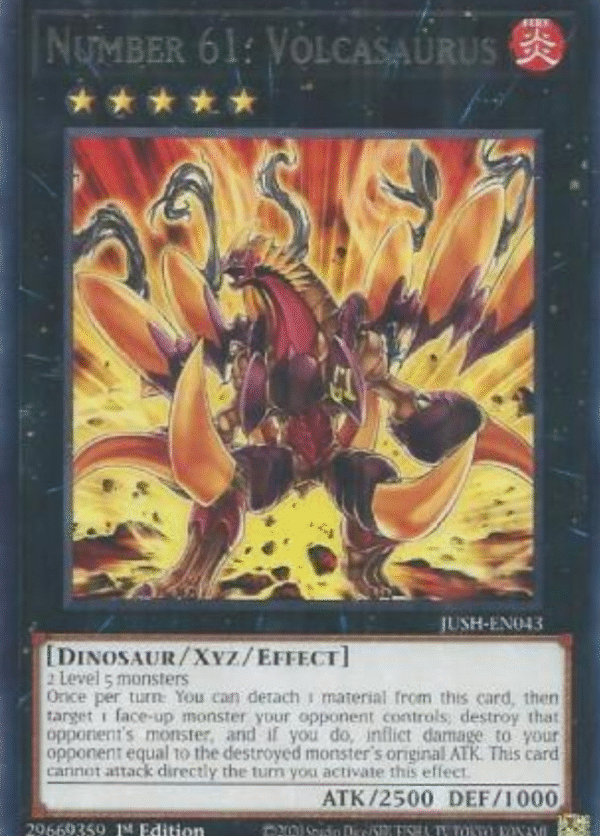 Number 61: Volcasaurus - JUSH-EN043 - Rare 1st Edition