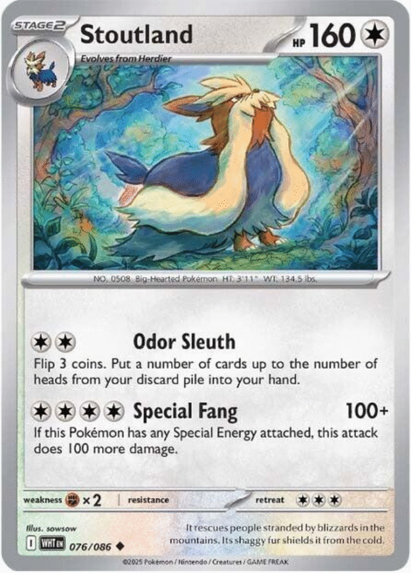 Stoutland - 076/086 / Uncommon - SV: White Flare (WHT)