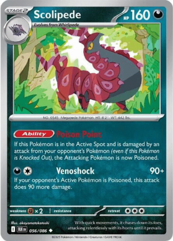 Scolipede - 056/086 / Uncommon - SV: Black Bolt (BLK)