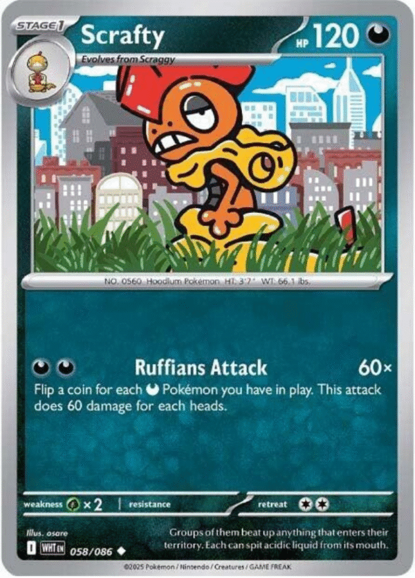 Scrafty - 058/086 / Uncommon - SV: White Flare (WHT)