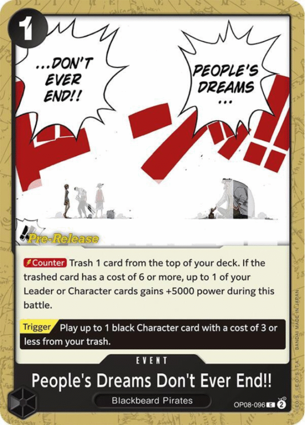 People's Dreams Don't Ever End!! - Two Legends Pre-Release Cards (OP08 PRE)